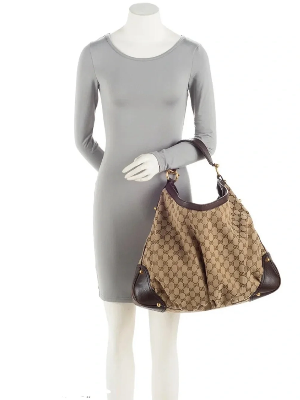 Gucci GG canvas jockey large hobo bag